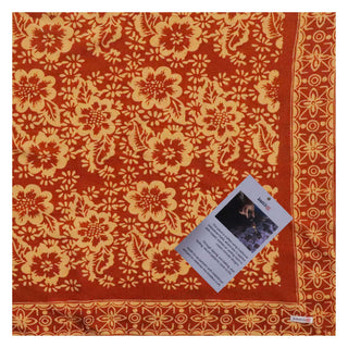 Large Hand Dyed Batik Bandana -  Auburn Orange