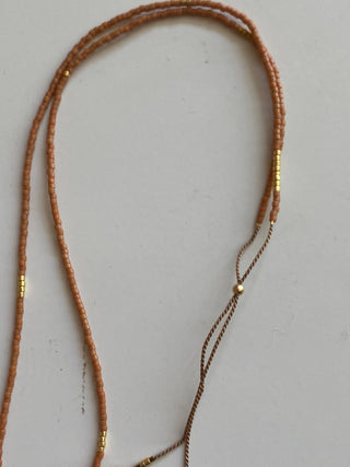 Sintha Silk Bead Wrap (Necklace / Bracelet): Eggshell