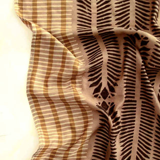 Hand Printed Cotton Silk Bandana - Ra