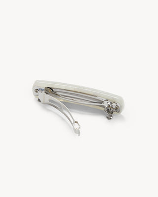 No. 3 Heirloom Barrette in Opalite Shell Checker