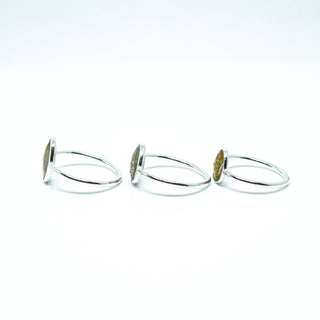 Golden Rutile Abstract Ring in Sterling Silver