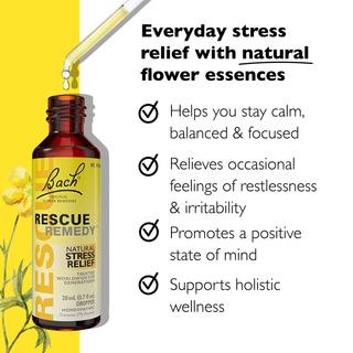 RESCUE & Bach Original Flower Remedies - Bach Rescue Remedy Natural Stress Relief Dropper: 10mL