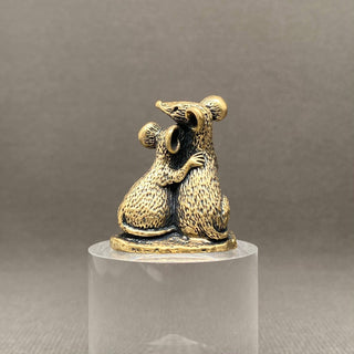 Mouse Couple Brass Desktop Figurine