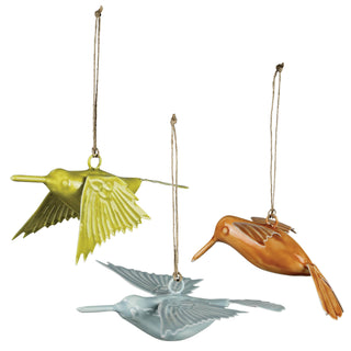 Colorful Enamel Hummingbirds (Set of 3)