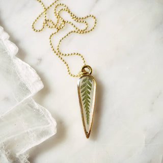 The Pressed Fern Arrow or Spike Necklace: 30" / Arrow