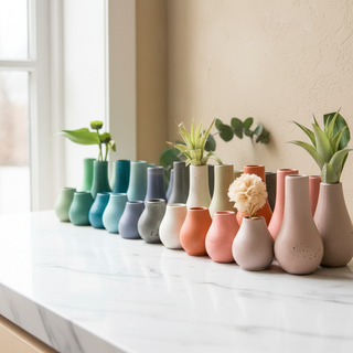 Miniature Concrete Bud Vases | Pale Blue