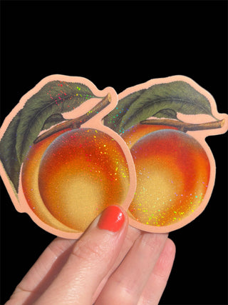 Peach Glitter Sticker - 3"
