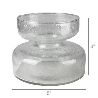 Seeded Glass Bulb Vase (Clear)