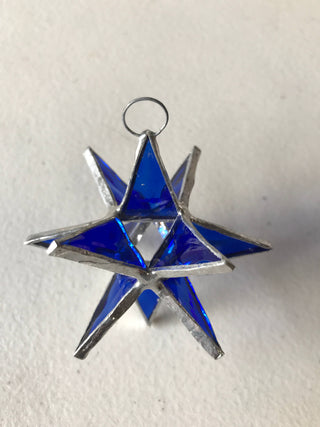 Moravian Star Handmade Stained-Glass Ornament - Iridescent Clear