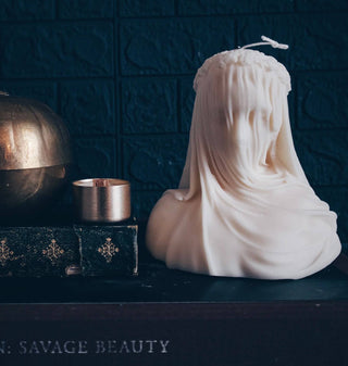 Veiled Woman Pillar Candle