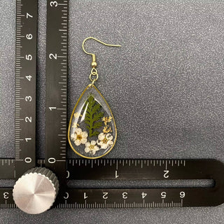 Dried Flowers Floral Dangle Earrings