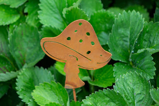 Fly Agaric Mushroom Pick - Metal Silhouette Garden Yard Home