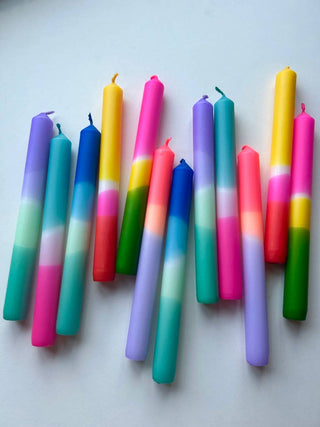 Brights | Set of 6 Dip Dye Dinner Candles