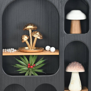 Cast Iron Golden Mushroom Trio Table Décor