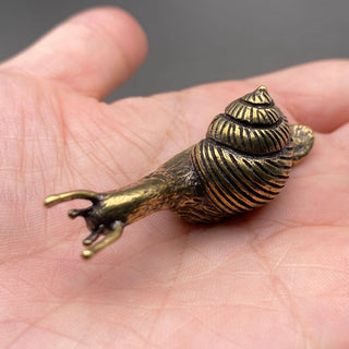 Vintage Brass Snail Desktop Figurine