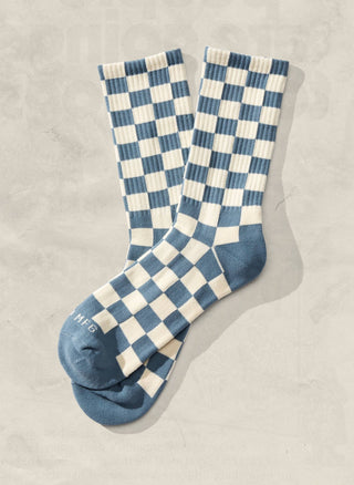 Rust & Cream Checkerboard - Kids Socks