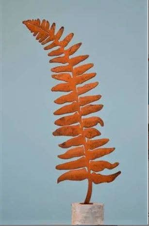 Small Fern Leaf Tab - Metal Silhouette Garden Yard Home Art
