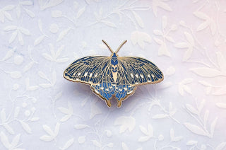 Pipevine Swallowtail Butterfly (Battus philenor) Enamel Pin: Locking Pin Back