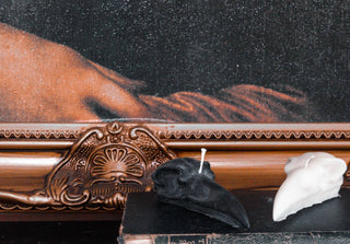 Raven Skull Pillar Candle