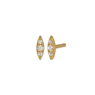 Meteor Diamond CZ Stud Earrings - Gold