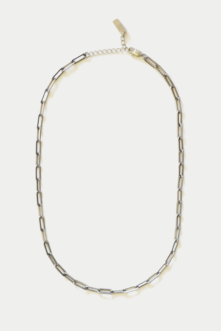 : Steel Paper Clip Chain Necklace