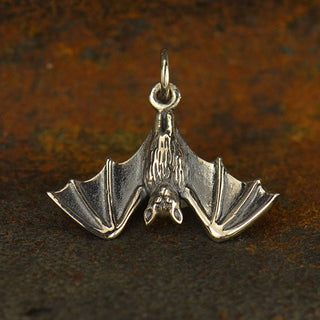Realistic Bat Charm Necklace - Sterling Silver