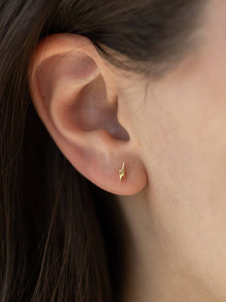 Lightning Stud Earring - Gold