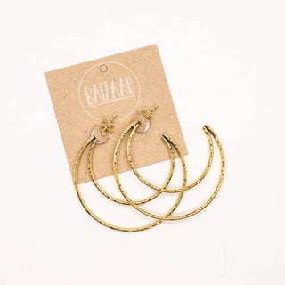 Brass Open Crescent Earring