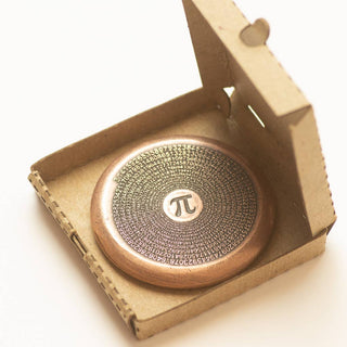 Pizza Pi Coin in Copper with Tiny Pizza Box