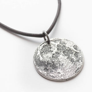 Full Moon Silver Necklace: Charm