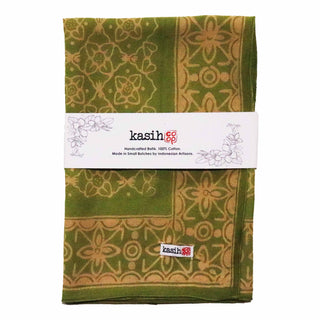 Hand Dyed Batik Bandana Lime Blossom Green