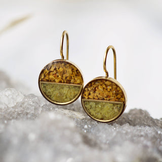 Crushed Gemstone Horizon Earrings: Sapphire + sugilite