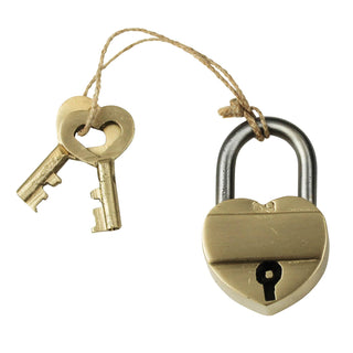 Brass Heart Lock w/ Heart Keys