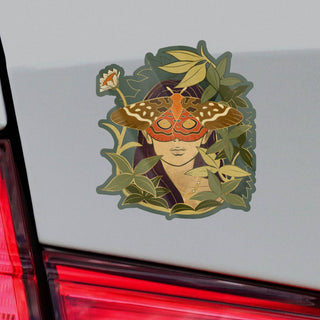 Mushroom Muse Moth Vinyl Sticker