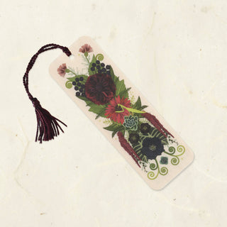 Black Dahlia Wood Bookmark with Tassel