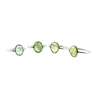 Prehnite Gemstone Ring in Sterling Silver