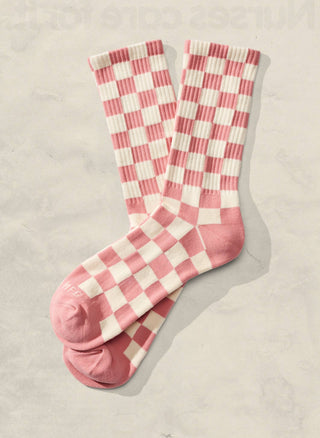 Rust & Cream Checkerboard - Kids Socks