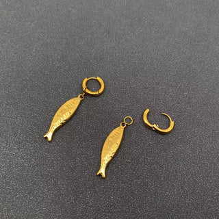 18K Gold-Plated Fish Huggie Earrings