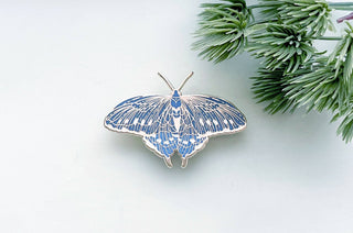 Pipevine Swallowtail Butterfly (Battus philenor) Enamel Pin: Locking Pin Back