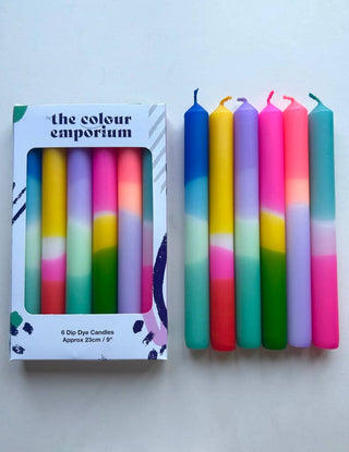 Brights | Set of 6 Dip Dye Dinner Candles