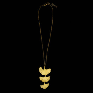 Ginkgo Large 3 Drop Pendant on 16" Adjustable Chain by Michael Michaud