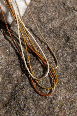 Sintha Silk Bead Wrap (Necklace / Bracelet): Salmon