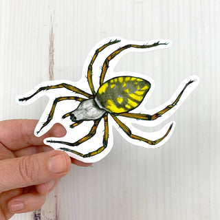Yellow Garden Spider Matte Vinyl Sticker