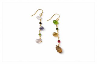Semi-Precious Stone Dangle Earrings - 18k Gold Vermeil