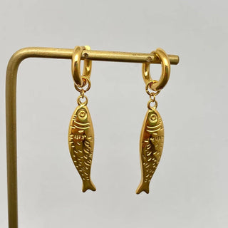 18K Gold-Plated Fish Huggie Earrings