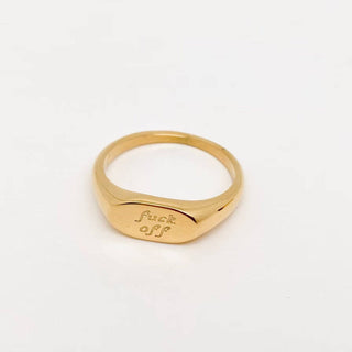 18K Gold-Plated "F*ck Off" Ring