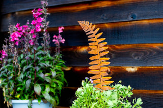 Fern Leaf and Frond Stakes Metal Silhouette Garden Yard Art