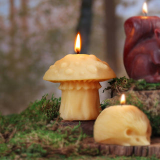 Mushroom Candles – 100% Pure Beeswax – 3 Styles: Amanita Mushroom