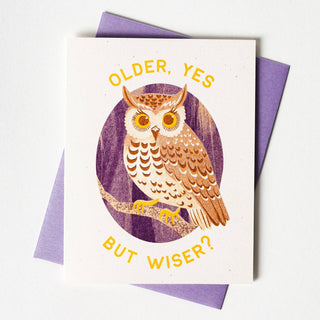 Older Owl - Risograph Birthday Card