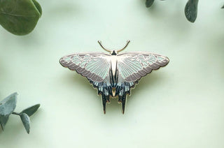 Glassy Bluebottle Butterfly Enamel Pin